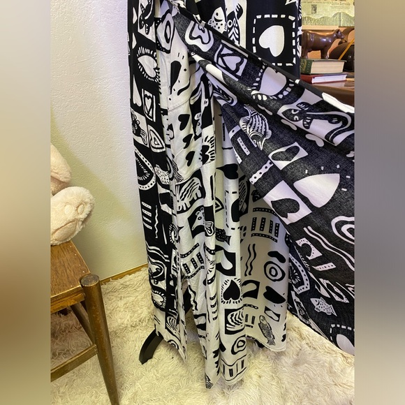 VTG 90s Paradiso Dress XL Contrast Lined Funky Maxi Maximalist Artist Teacher - Picture 13 of 16